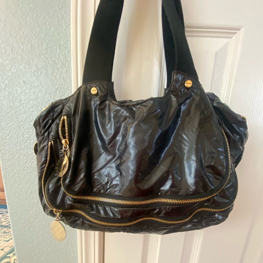 Stella McCartney Black nylon over the shoulder Designer Women's Bag